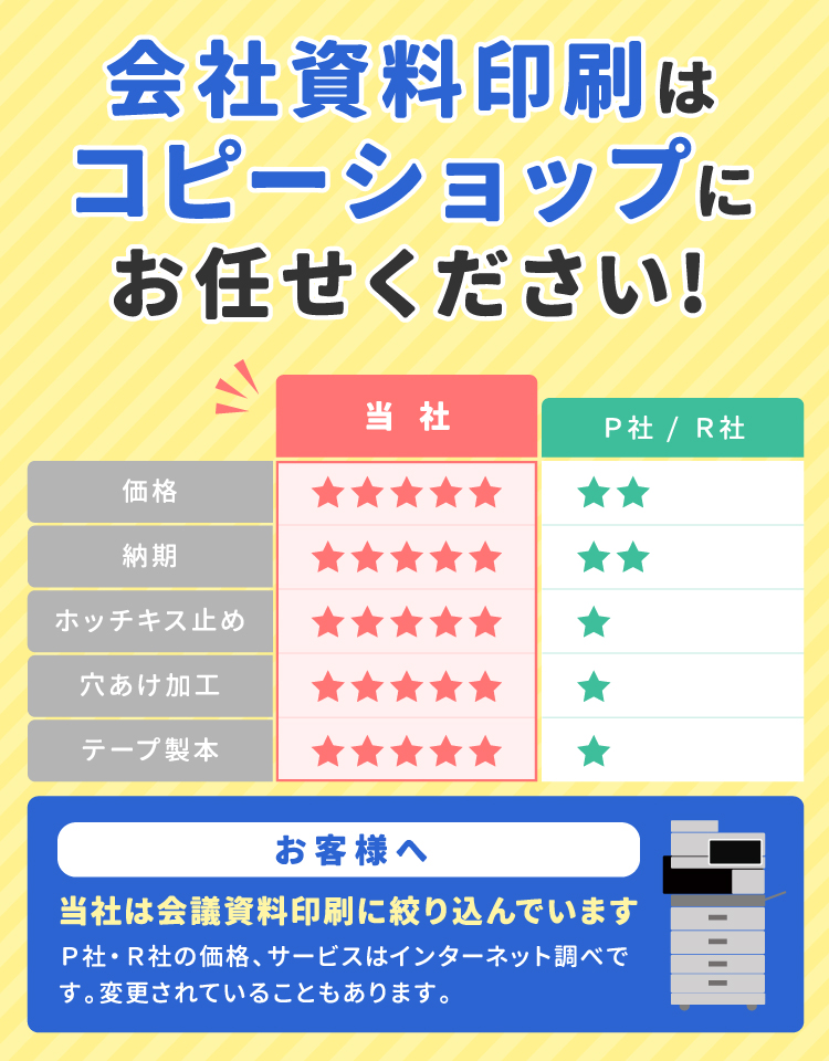 会社資料印刷はコピーショップにお任せください！